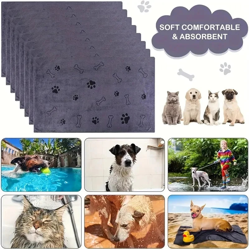 Soft Microfiber Dog Towels – Quick-Dry, Highly Absorbent