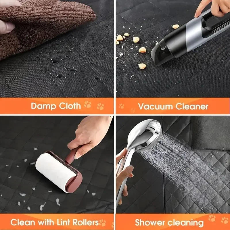 Deluxe Waterproof Pet Car Hammock – Scratch-Resistant Back Seat Cover