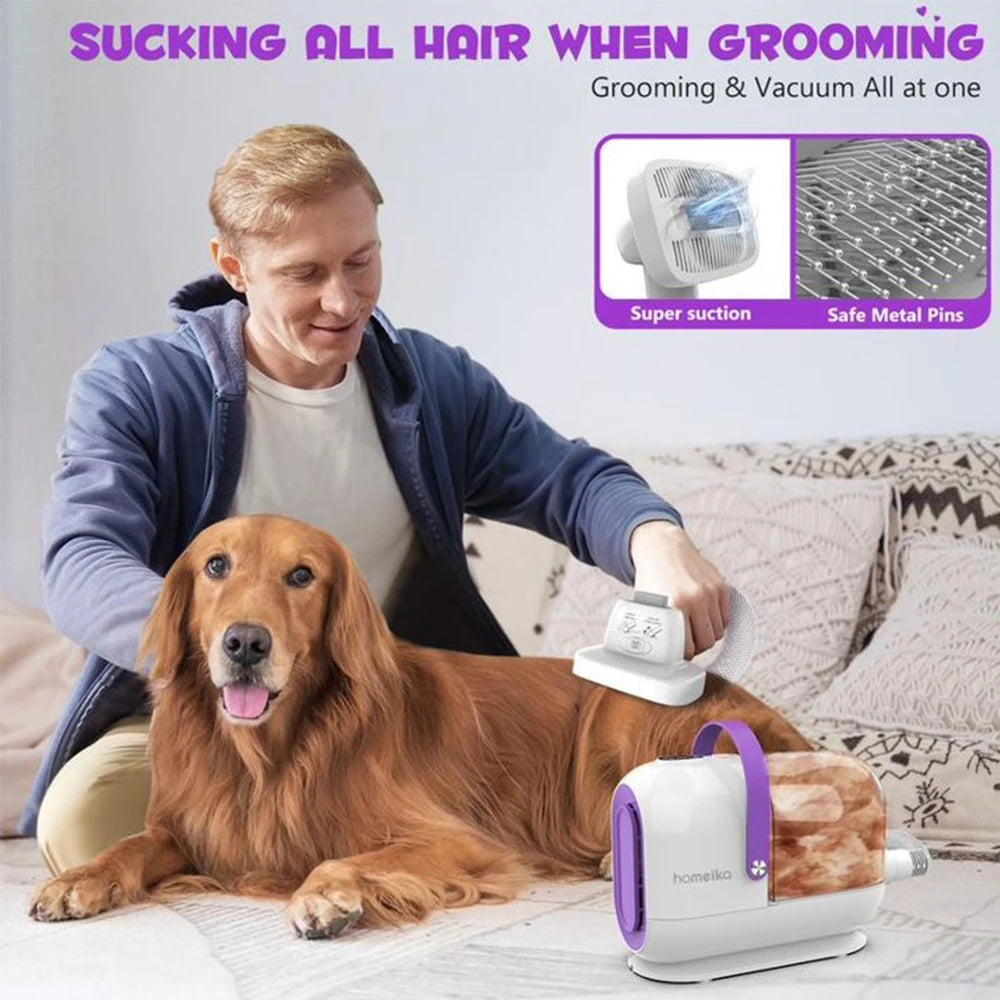 Silent Pet Vacuum – Hair Removal Grooming Brush for Dogs & Cats