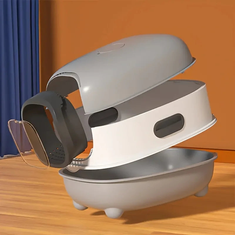 Cat Litter Box – Spacious Foldable Top-Entry Design, Anti-Splash & Odor-Control