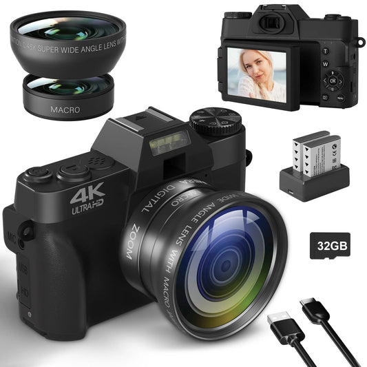 Digital Camera with Wi-Fi – Webcam & Camcorder with Wide-Angle Lens