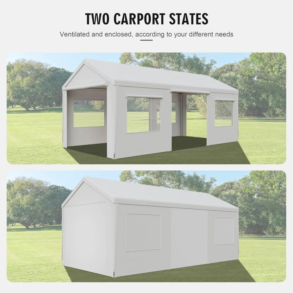 Heavy Duty Carport, Canopy, Portable Garage, Doors, Windows
