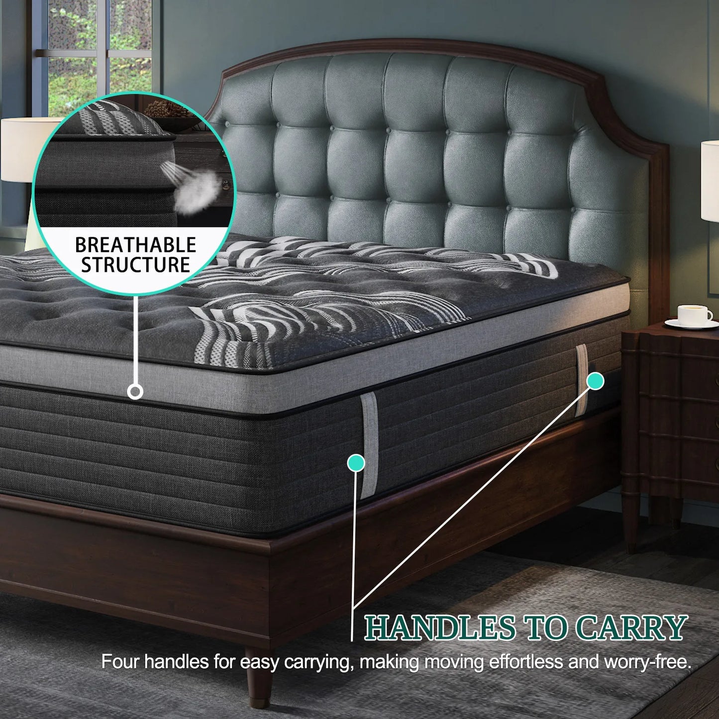 Gel Memory Foam Hybrid Mattress – Medium Firm, Cooling Comfort