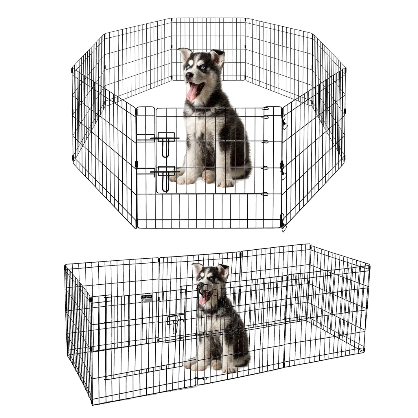 Foldable Metal Dog Playpen – Pet Fence for Dogs, Puppies, and Cats