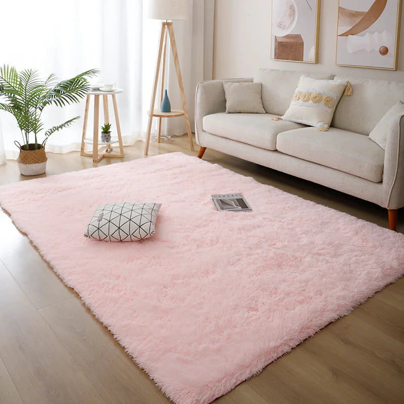 White Fluffy Furry Rug – Modern Soft Carpet for Living Room & Bedroom