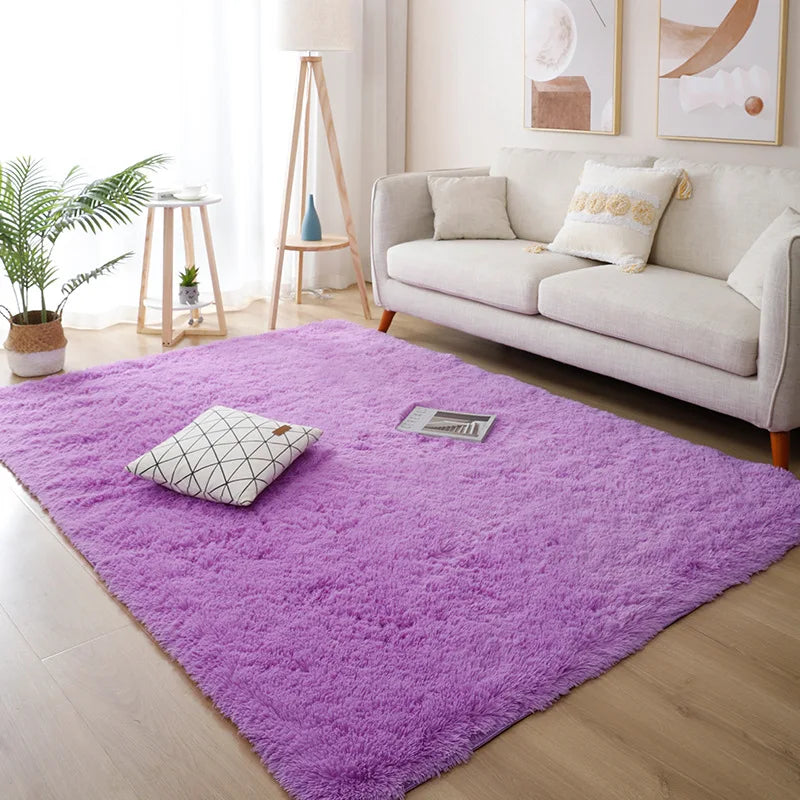 White Fluffy Furry Rug – Modern Soft Carpet for Living Room & Bedroom