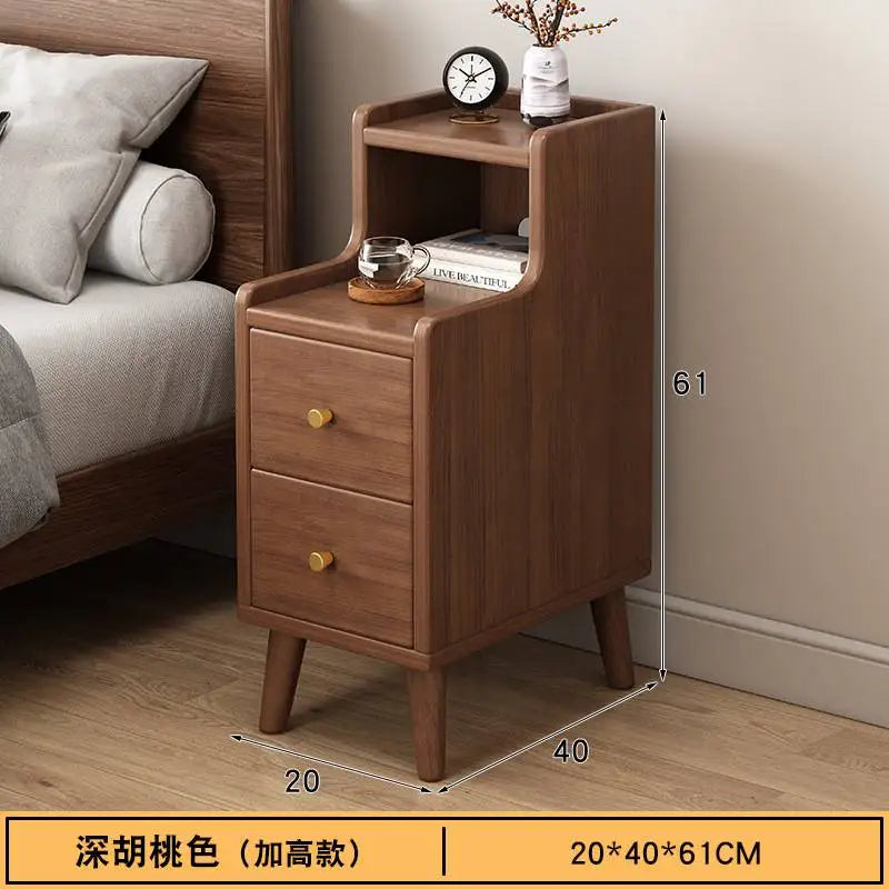 Simple Modern Narrow Nightstand with Storage Bedroom