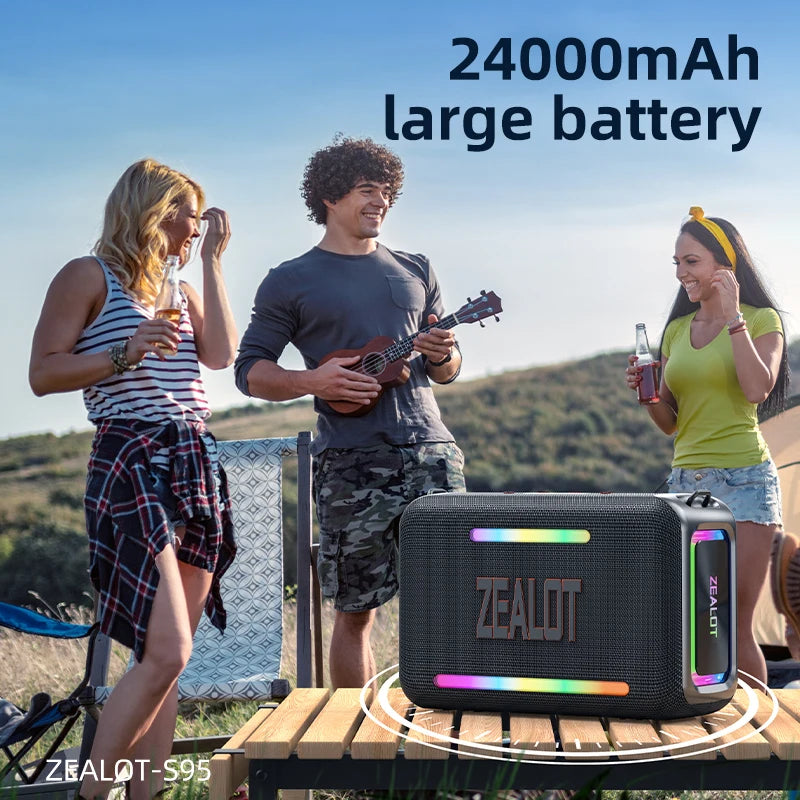 ZEALOT S95 120W Portable Bluetooth Speaker – Waterproof Wireless Outdoor Boombox