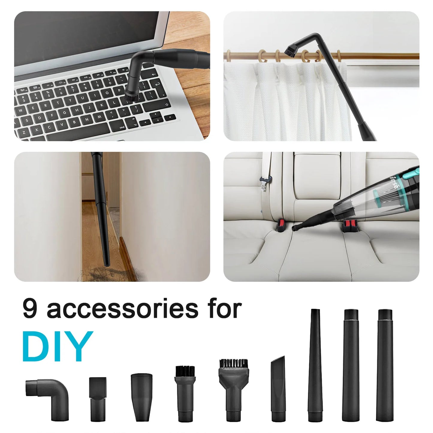 🚗 Extra Long Cord Handheld Vacuum Cleaner – Perfect for Car & Hard Floor Cleaning