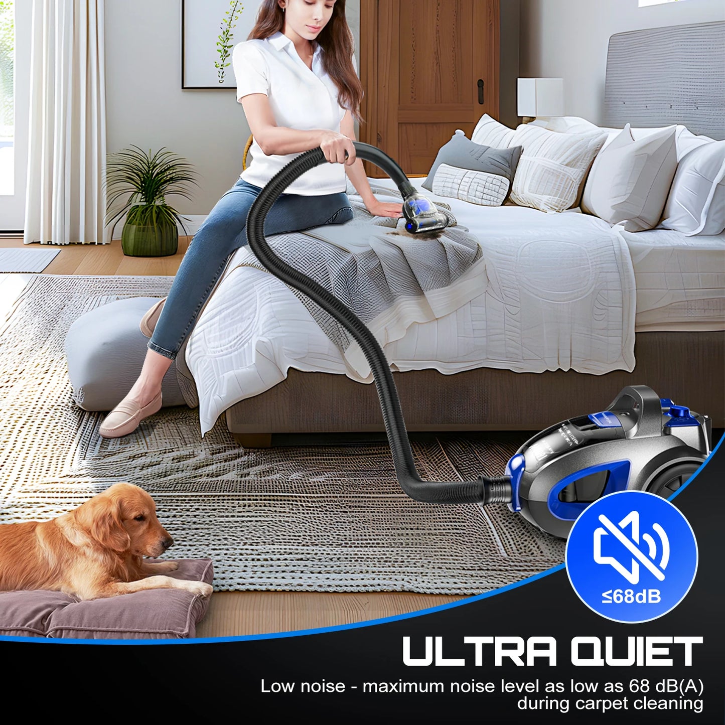 Professional Canister Vacuum – Multi-Surface Cleaning for Homes with Pets