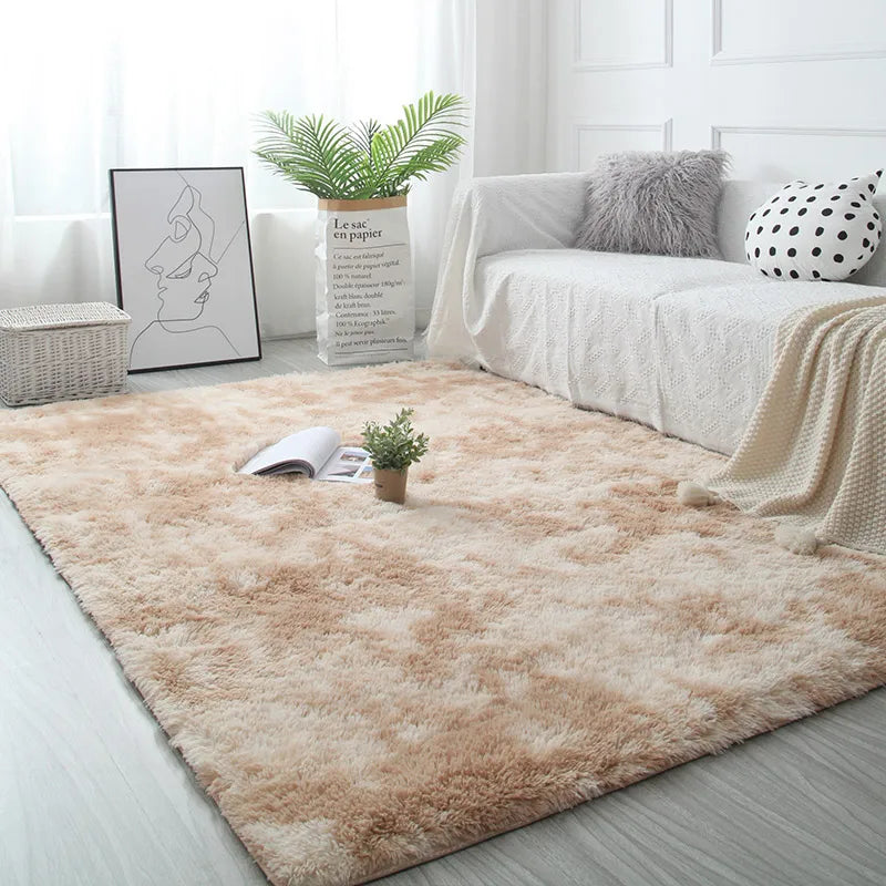 White Fluffy Furry Rug – Modern Soft Carpet for Living Room & Bedroom