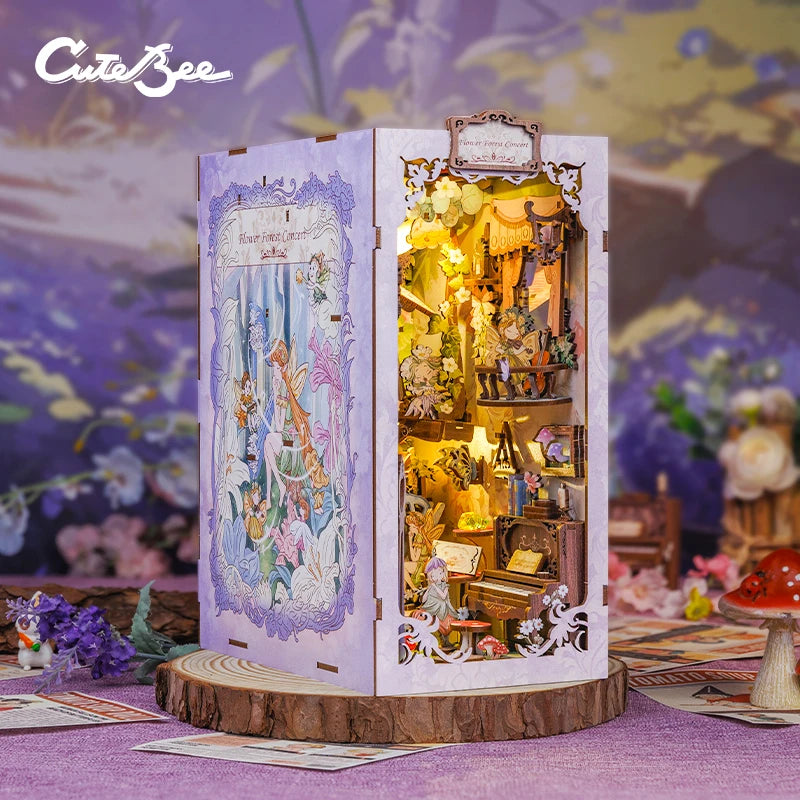 Wooden 3D Puzzle DIY Book Nook Kit Miniature Dollhouse