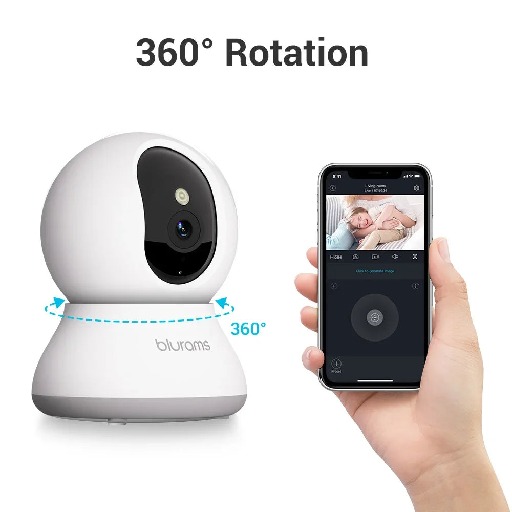 Security Camera for Baby, Pet, or Senior – One-Touch Call Monitoring
