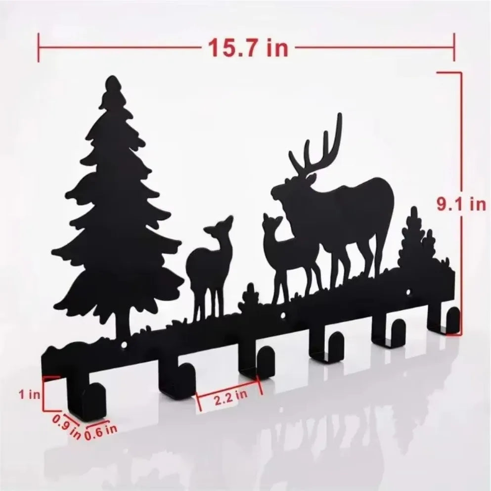 Metal Wall-Mounted Coat Hooks Towel and Clothes Hanger Rack