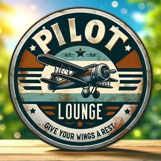 "Lounge Retro" Vintage Sign – Classic Wall Décor for Garage, Man Cave & Home Bar