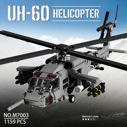 M7003 UH-60 Black Hawk Helicopter Building Blocks – 1159 PCS Aircraft Model for Teens & Adults