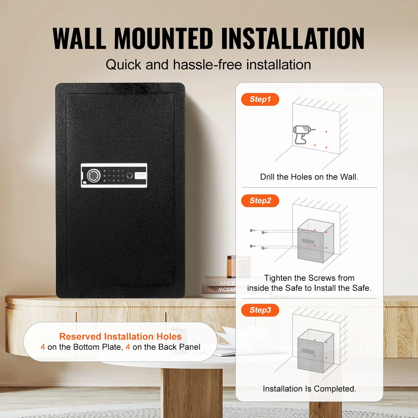 Fingerprint Safe Box – Digital Lock, Fireproof Bag, LED Interior, Dual Door Option