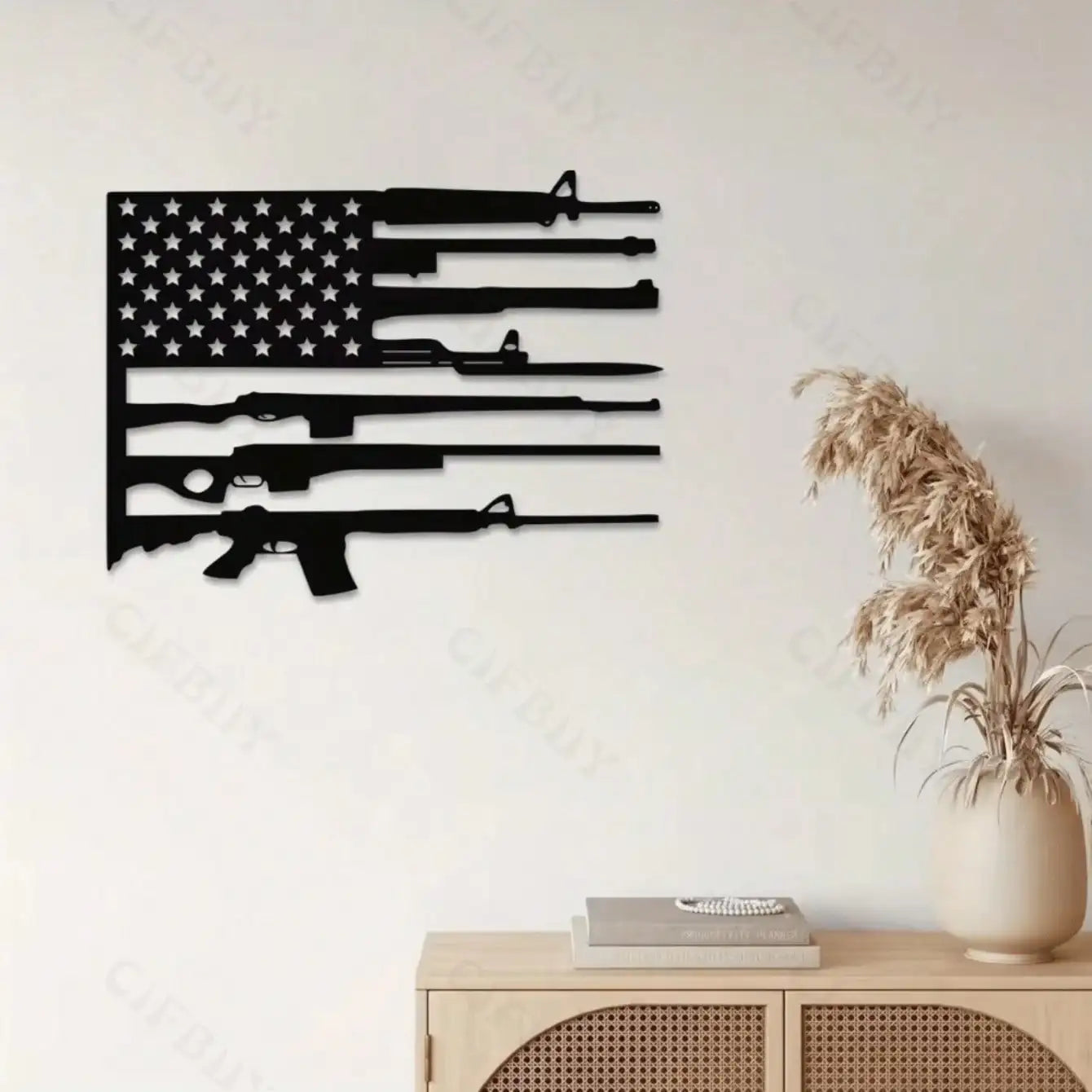 American Flag Gun Metal Wall Art, Home Decor, Wall Sculpture
