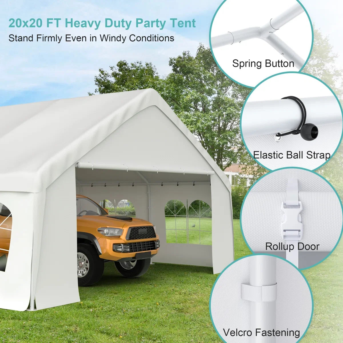 Large Heavy-Duty Canopy Tent – Versatile Shelter for Parties, Carport & Garage