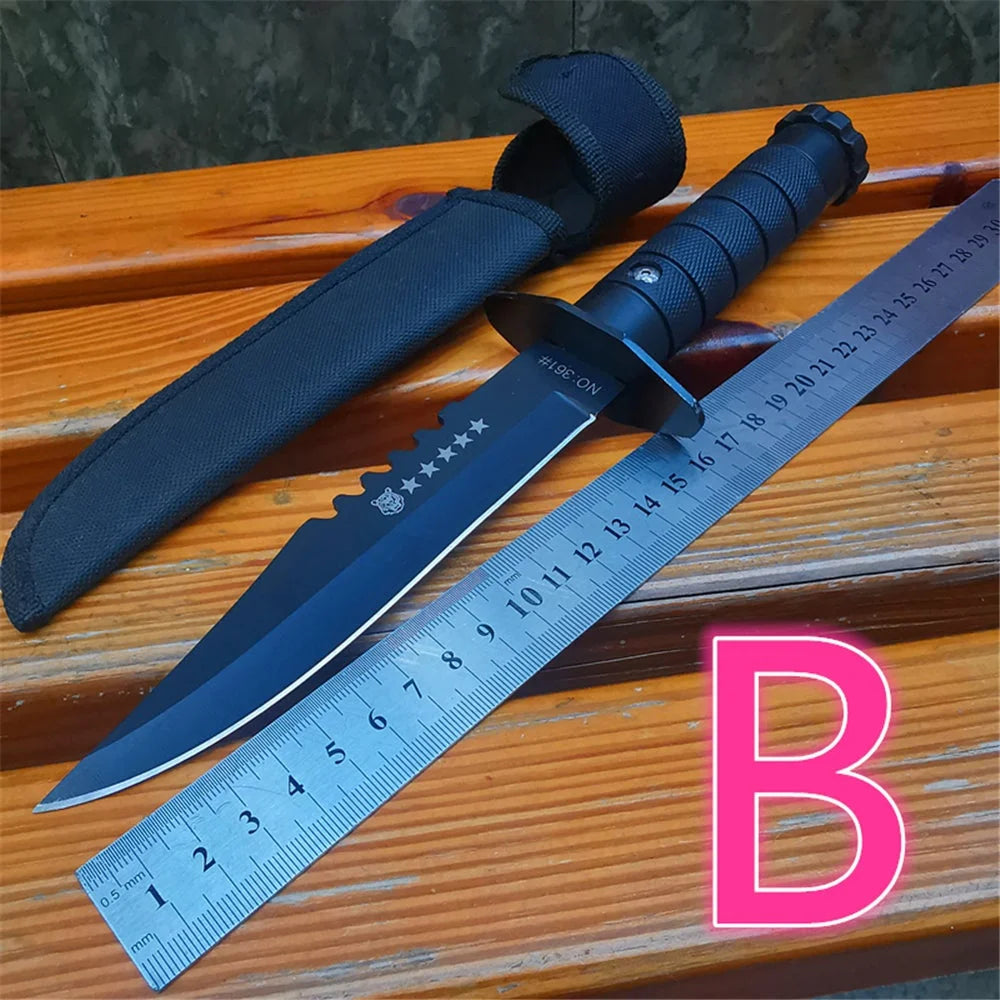 Stainless Steel Fixed Blade Survival Knife with ABS Handle