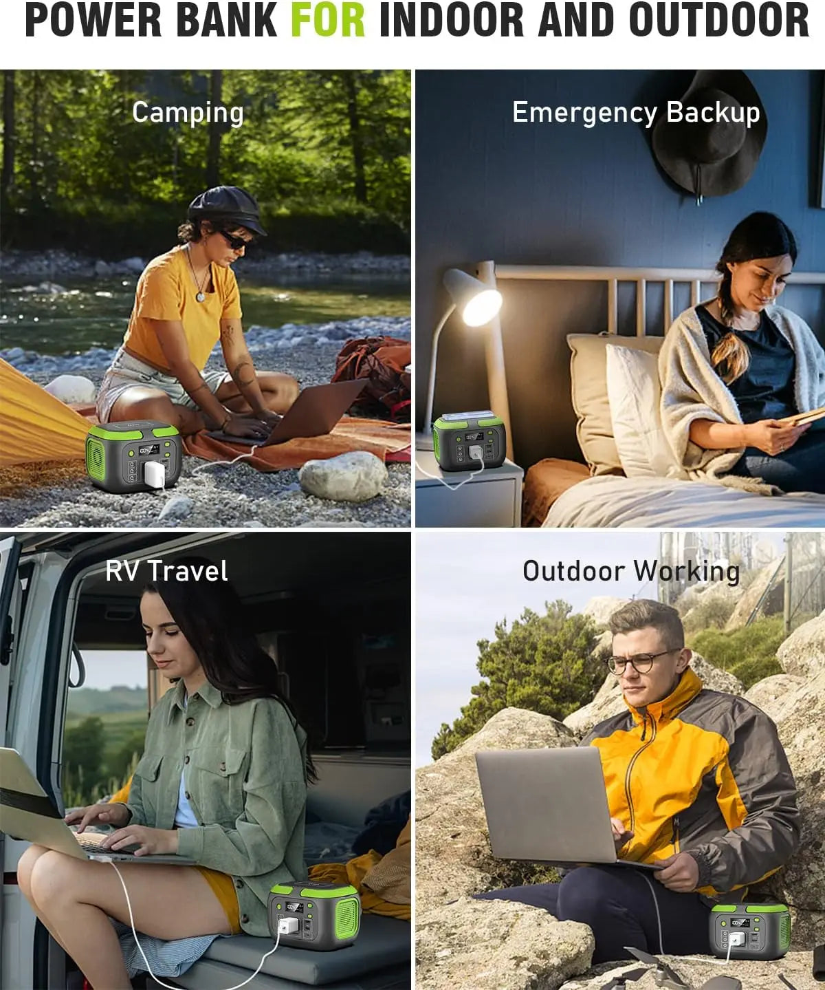 Portable Power Station – Solar Generator & AC/USB Outlets for Camping, RV, Home