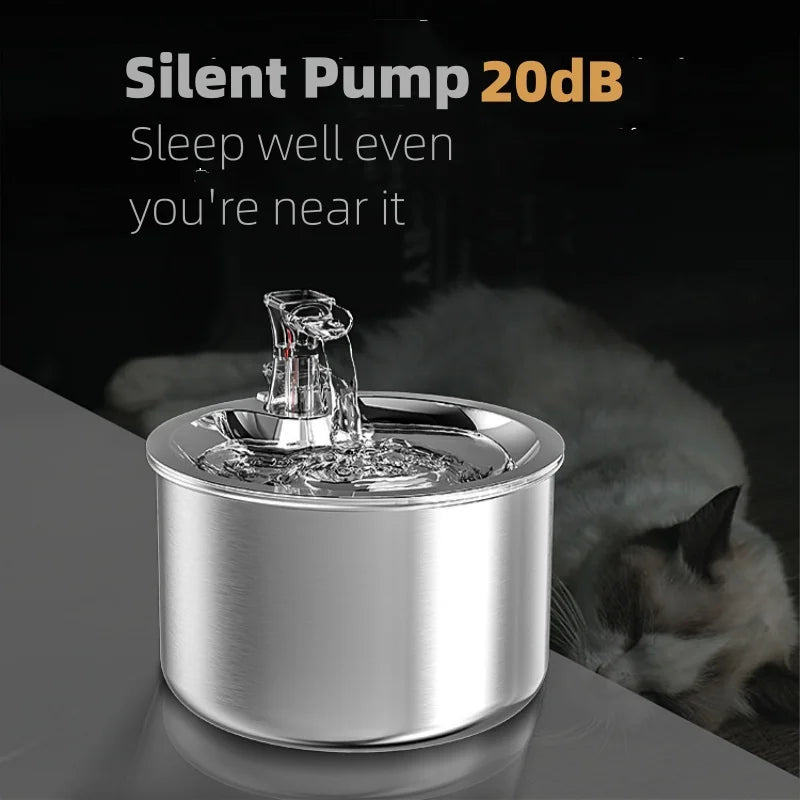 Stainless Steel Automatic Pet Water Fountain – Fresh Water Dispenser
