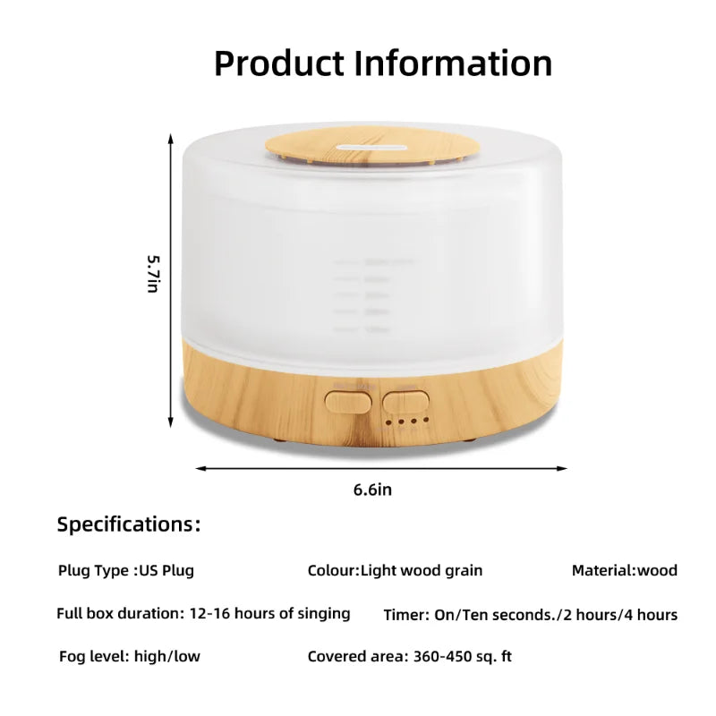 Oil Diffuser – Soundwave Technology, USB, Remote Control, Auto-Off Safety