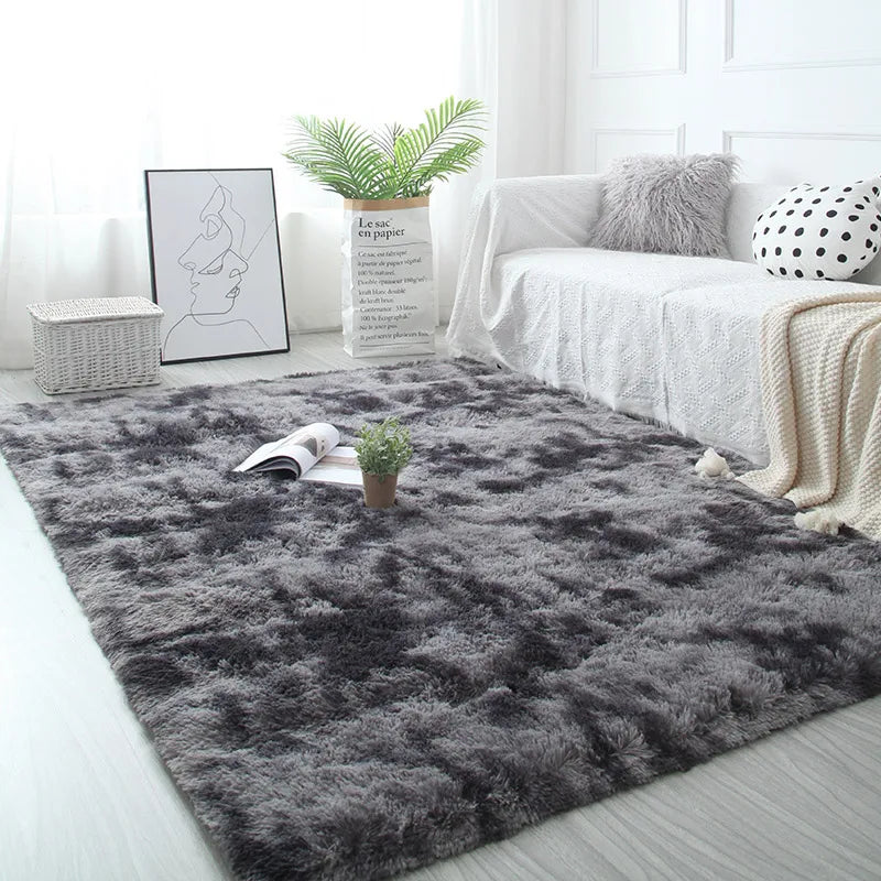 White Fluffy Furry Rug – Modern Soft Carpet for Living Room & Bedroom
