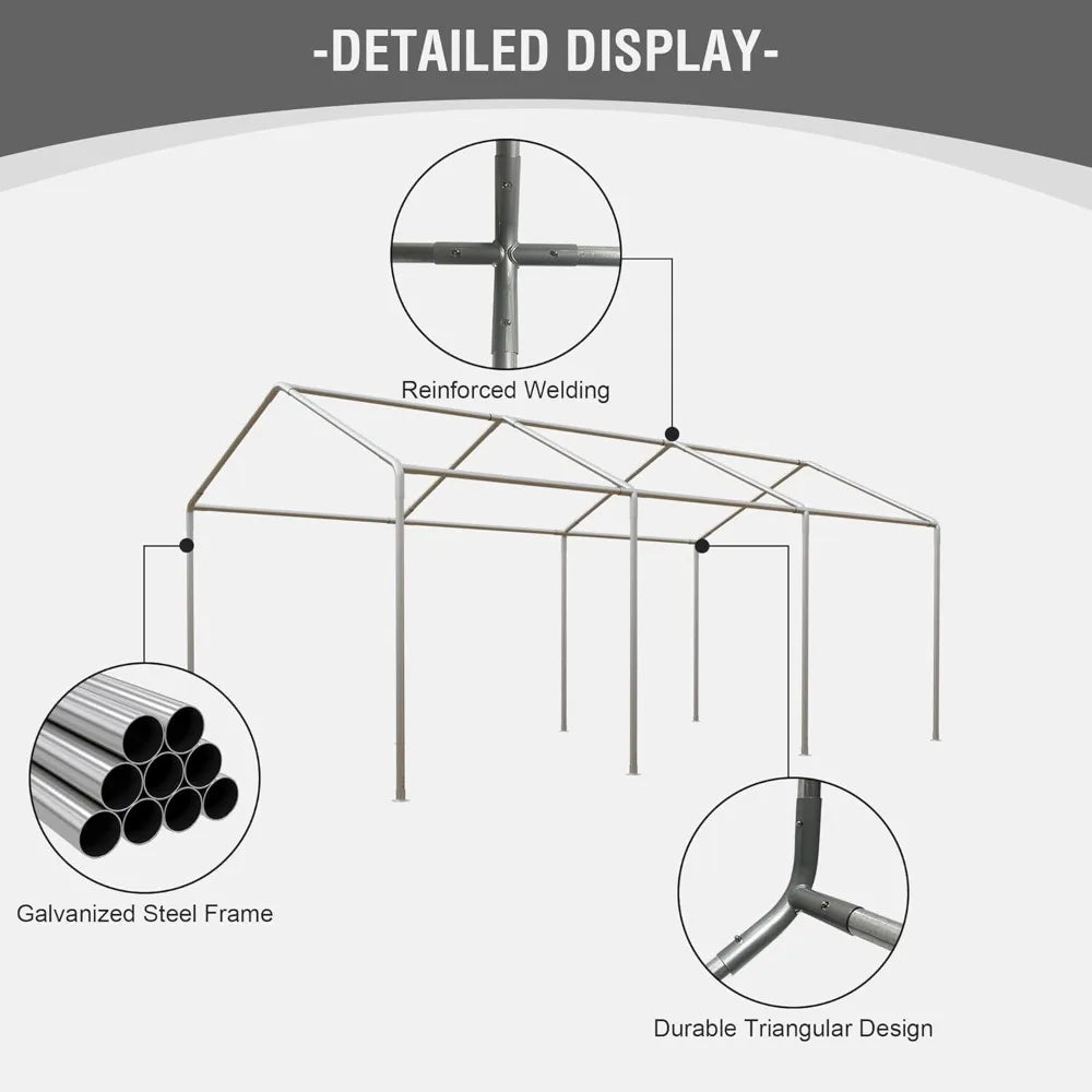 Heavy Duty Carport, Canopy, Portable Garage, Doors, Windows