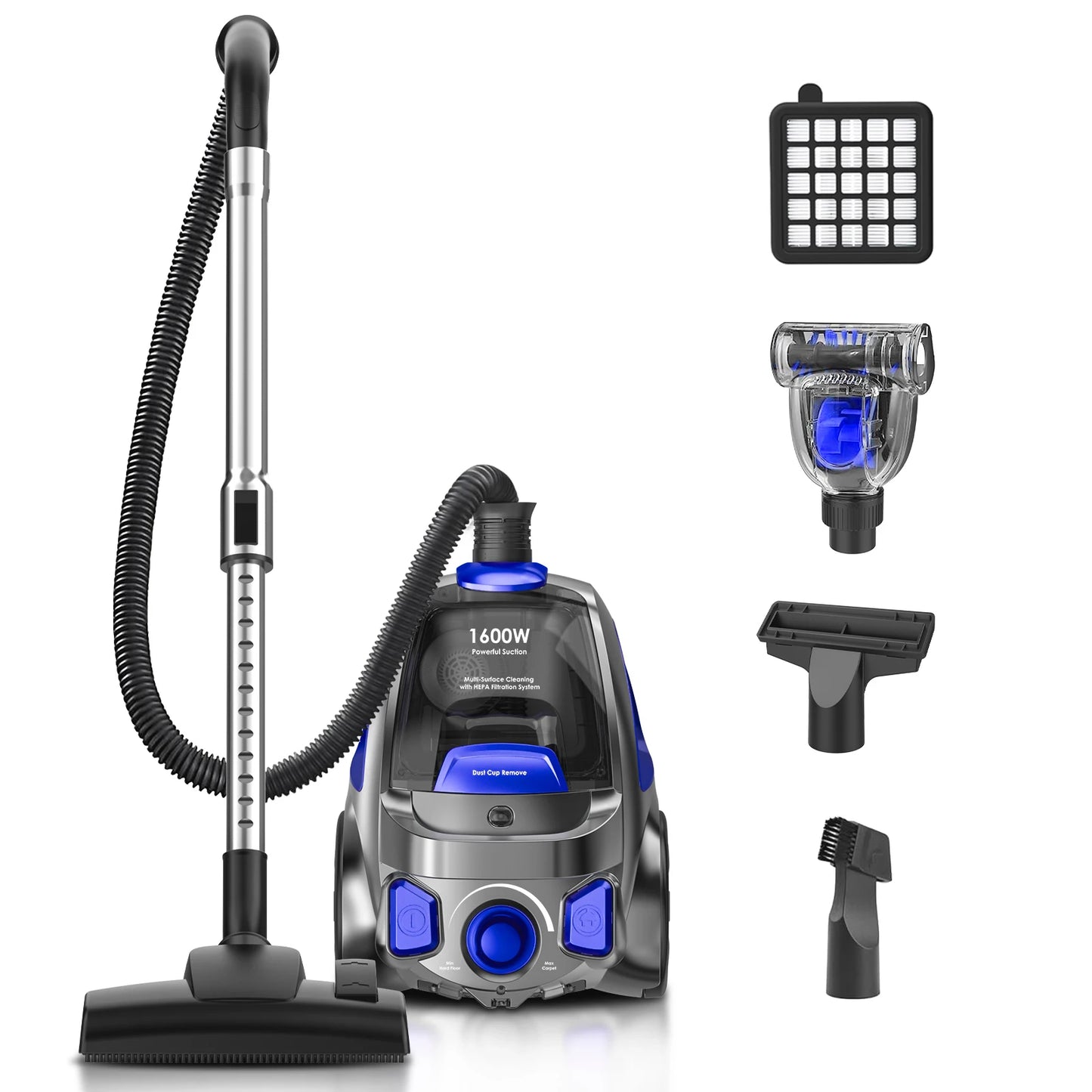 Professional Canister Vacuum – Multi-Surface Cleaning for Homes with Pets
