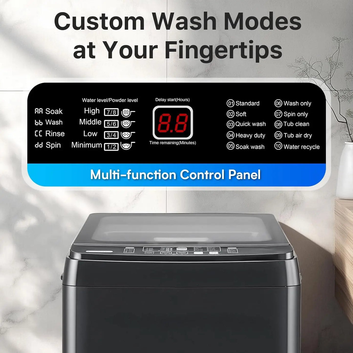 Customizable Portable Automatic Washer & Spinner Combo Washing Machine