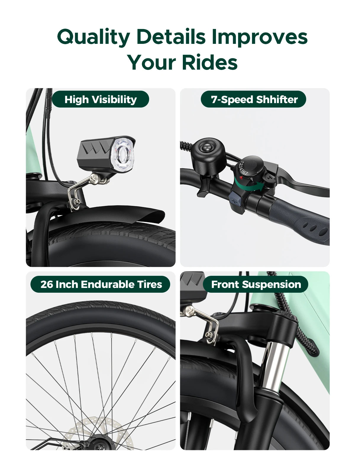 Mile City 26" E-Bike – 120km Range Urban Commuter with 250W Motor & 36V 13Ah Battery