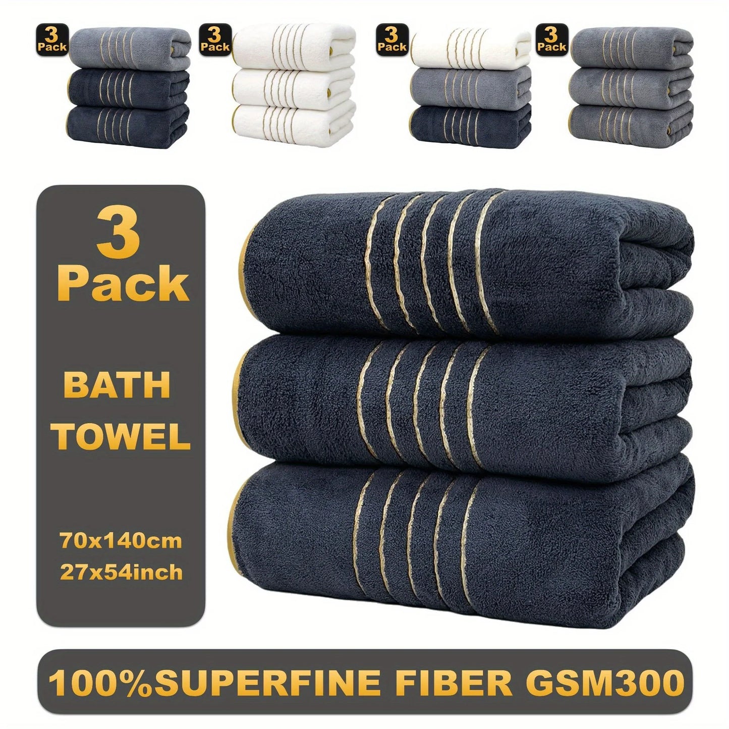 Coral Fleece Bath Towel Set – Quick-Dry Luxury Lightweight Towels Large,
