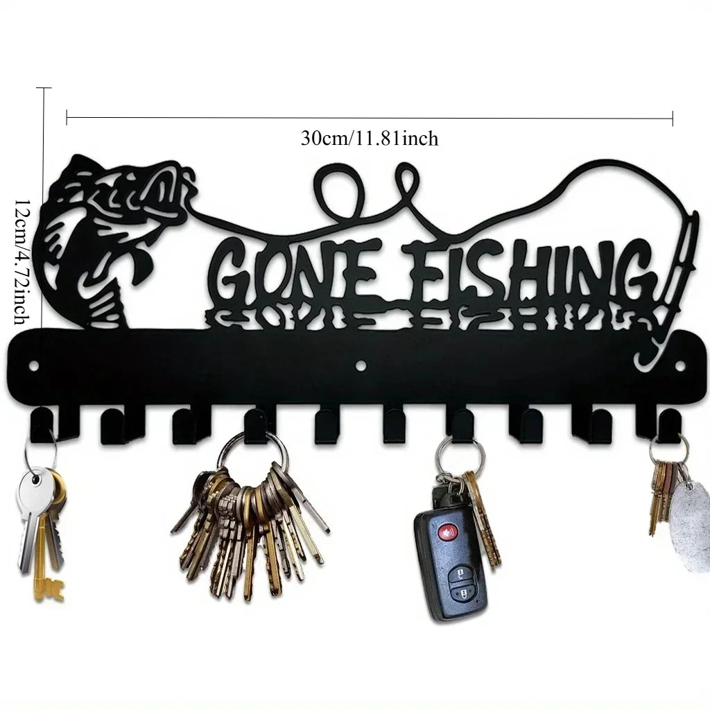 Modern Black Metal Wall Hook, Decorative Hanger Wall Sculpture