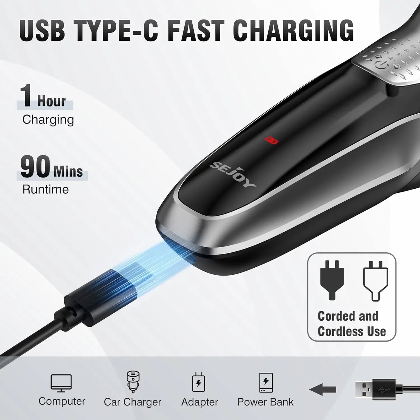 Men’s Cordless Razor – Shaver & Trimmer, Waterproof & Travel-Friendly