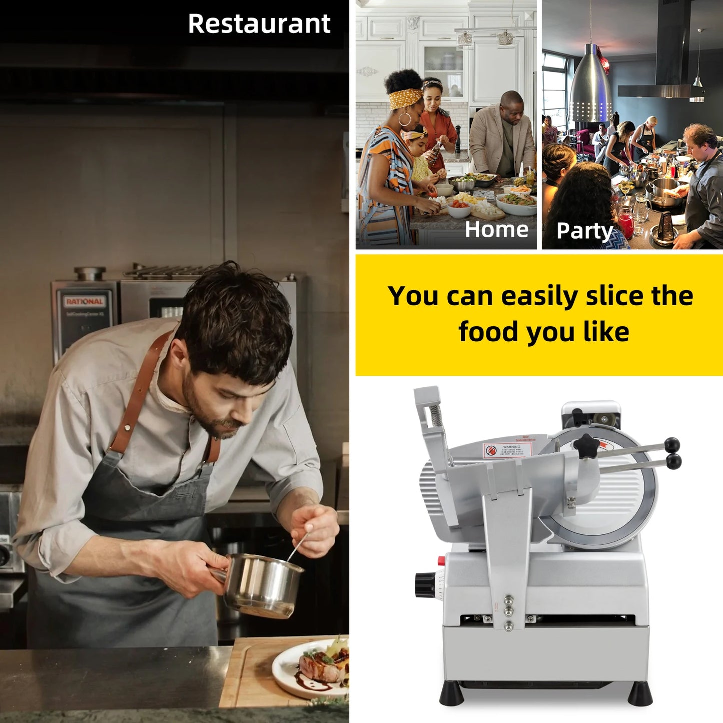 Commercial Meat Slicer – Dual Motor, Stainless Steel Removable Blade