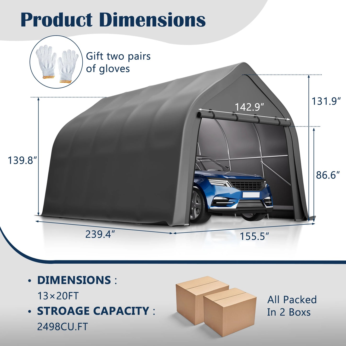 Instant Garage, Enclosed Carport & Storage Shed – All-Weather Protection