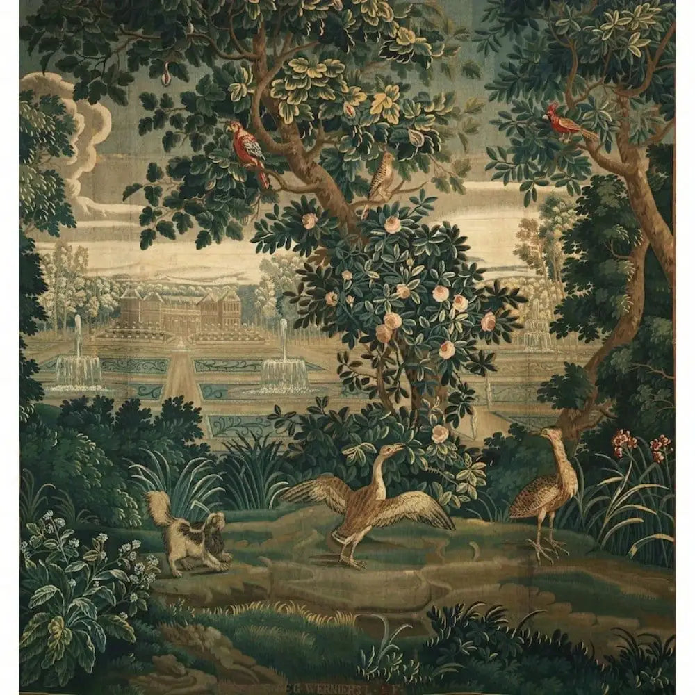 Vintage Dark Academia Medieval Forest Tapestry Wall Hanging