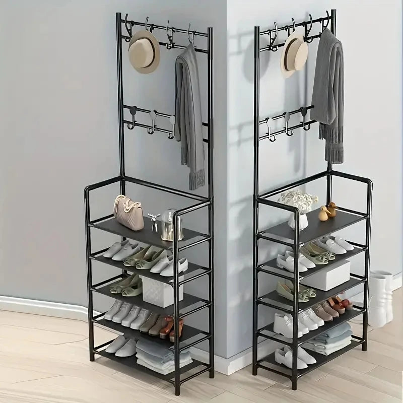 Hallway Clothes Hanger & Shoe Rack – Multi-Functional Storage for Shoes, Jackets, Hats, Bags & Umbrellas