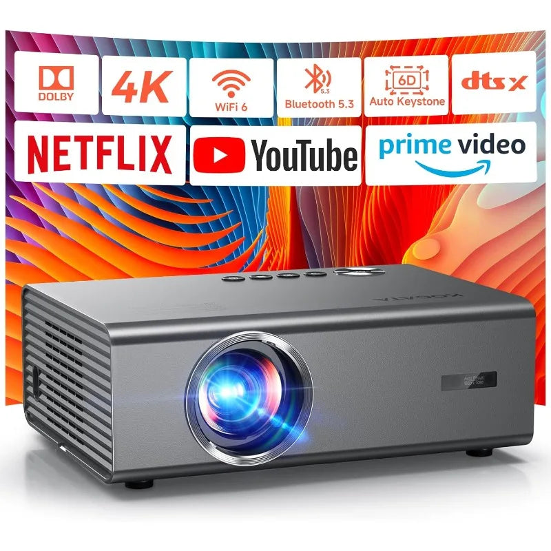 Kogata 4K Smart Projector – Netflix, Dolby Audio, 1200ANSI, Auto-Focus & 6D Keystone