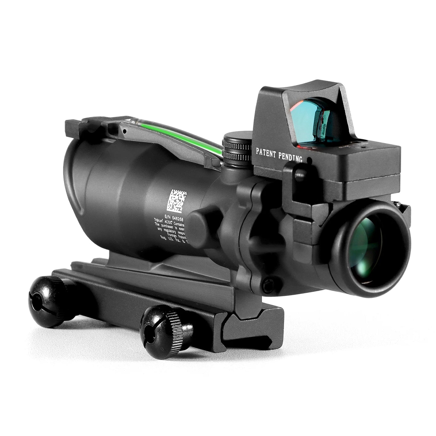 Adjustable 4x32 Tactical Scope with Red Dot – 1x–4x Optic for 20mm Rails