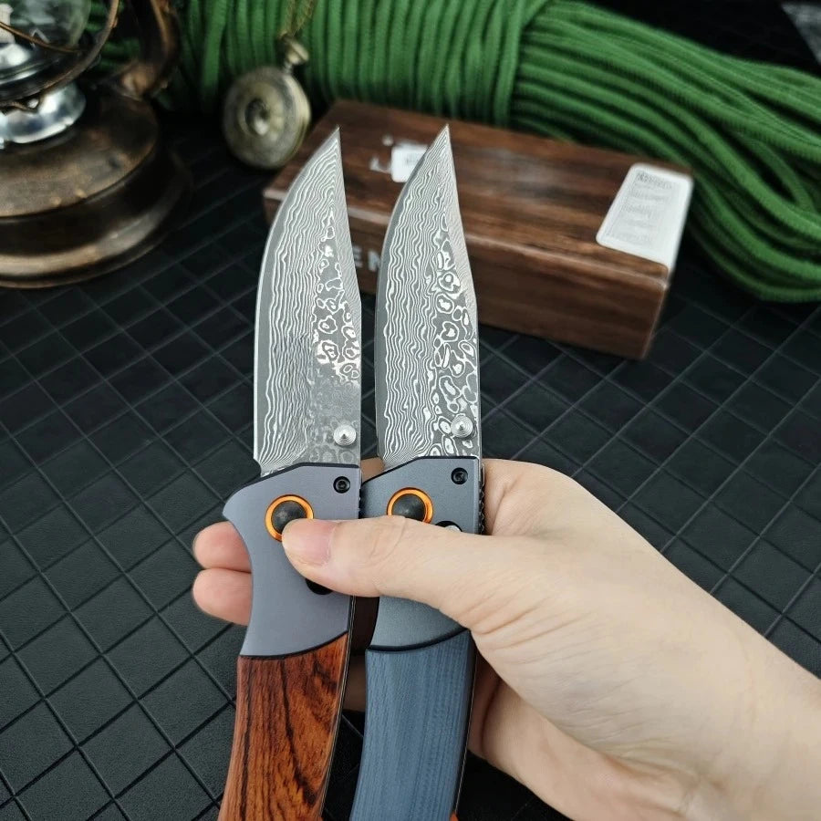 Damascus Steel Folding Knife Multi-Functional Outdoor Knife