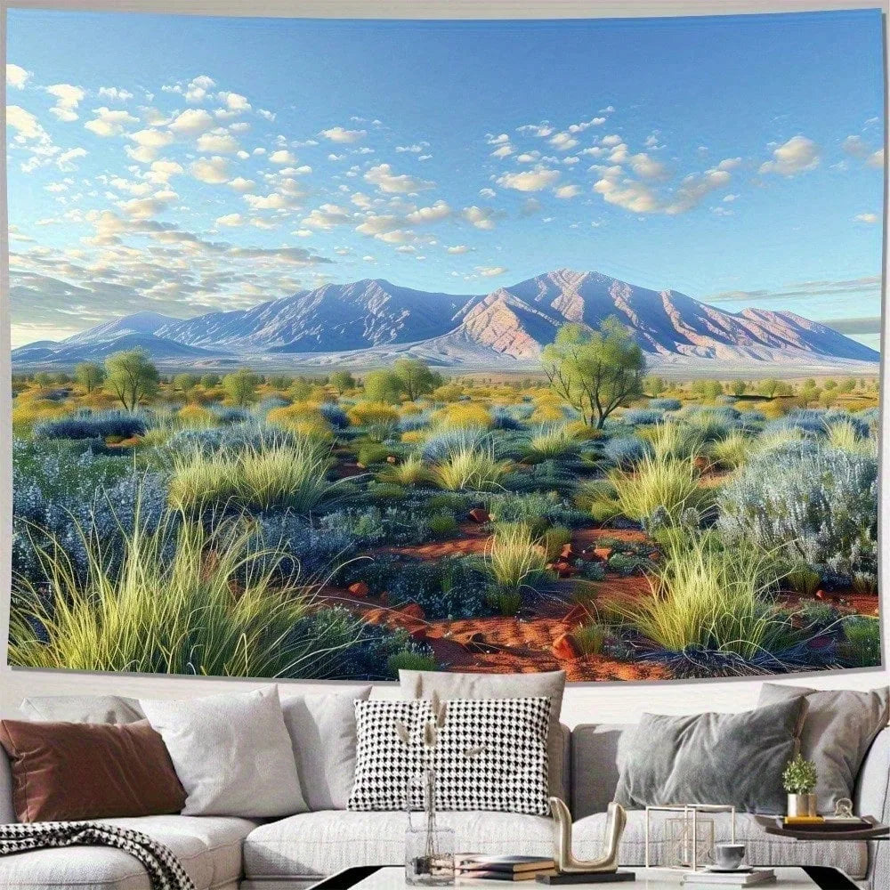 Mountain Landscape Tapestry – Nature Scenery Wall Hanging Seasonal Gift