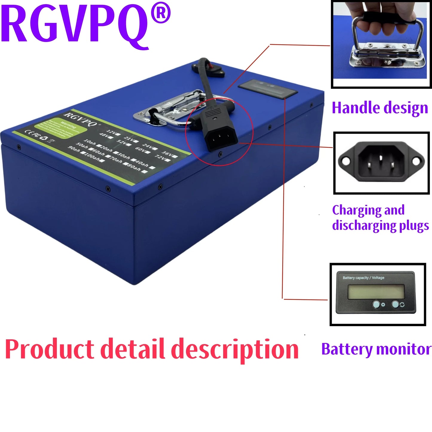 72V 100Ah Lithium Battery Pack – Full Capacity 18650 Cells for 250–3000W Motors