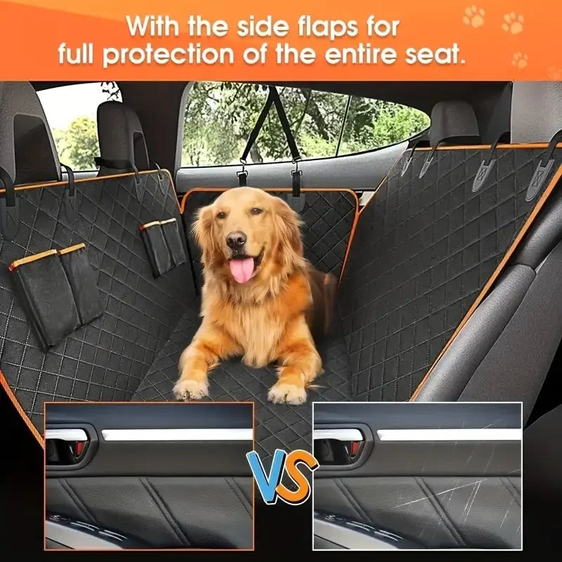 Deluxe Waterproof Pet Car Hammock – Scratch-Resistant Back Seat Cover