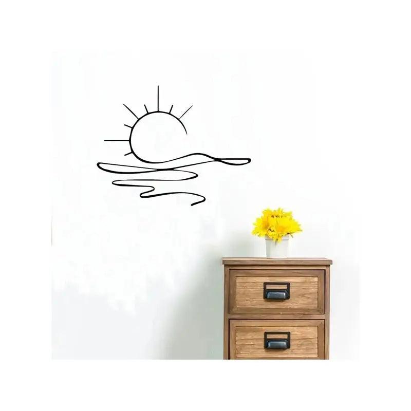 Modern Minimalist Sunrise Wall Art – Abstract Iron Sculpture