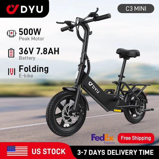 14" Electric Bike – 500W Peak Motor, 36V 7.8Ah Battery City E-Bike