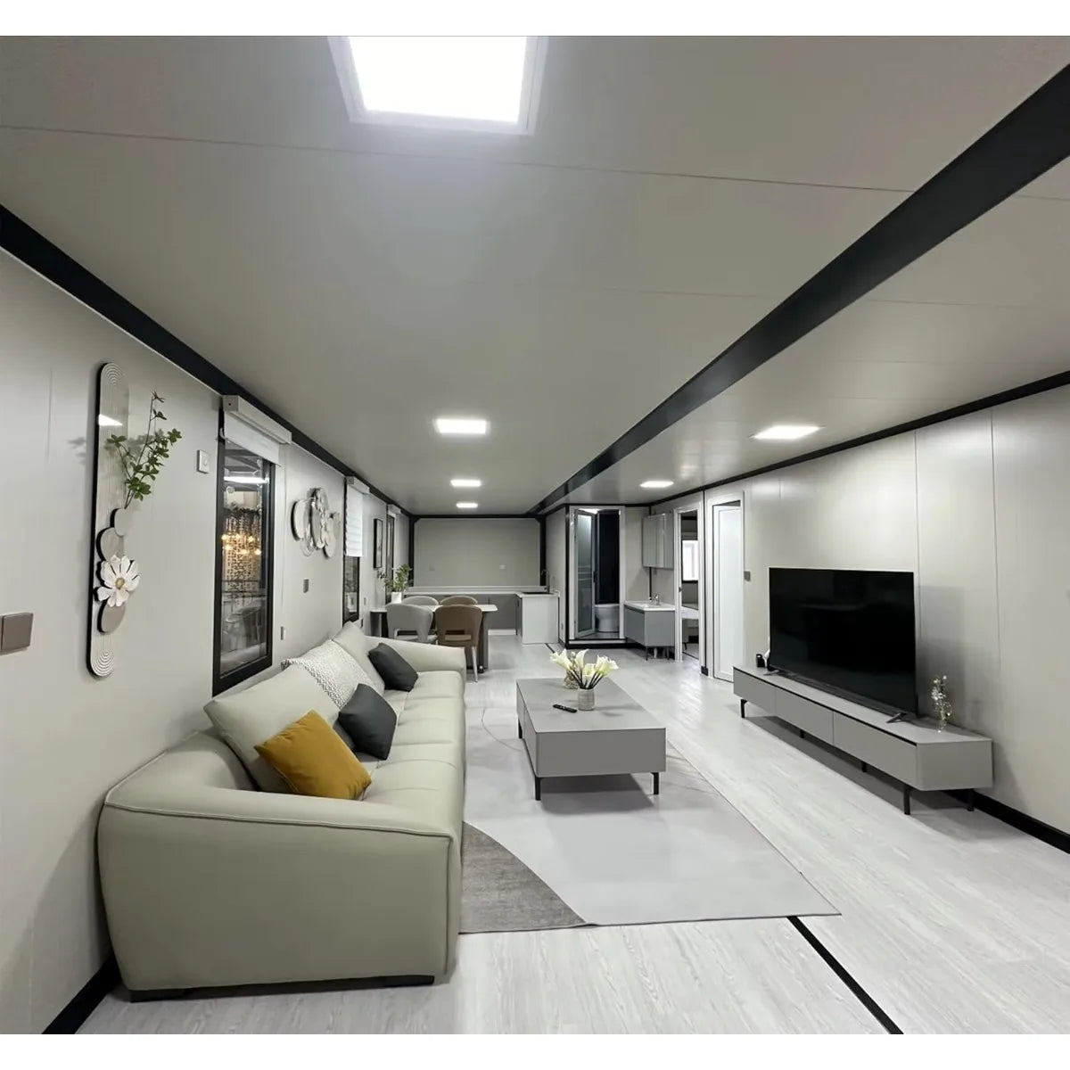 Expandable Prefab House – 3-Bedroom Mobile Tiny Home with Full Kitchen & Bathroom, Modern Modular Living Solution