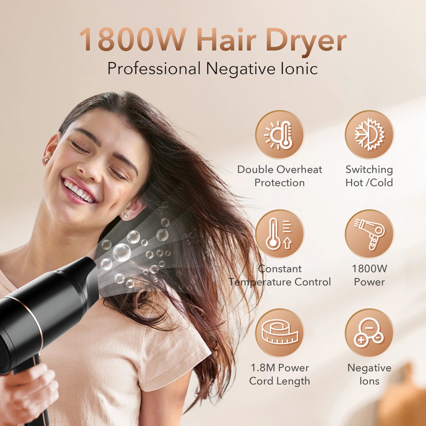 Professional Electric Hair Dryer – Ionic Hair Care & Styling Tool
