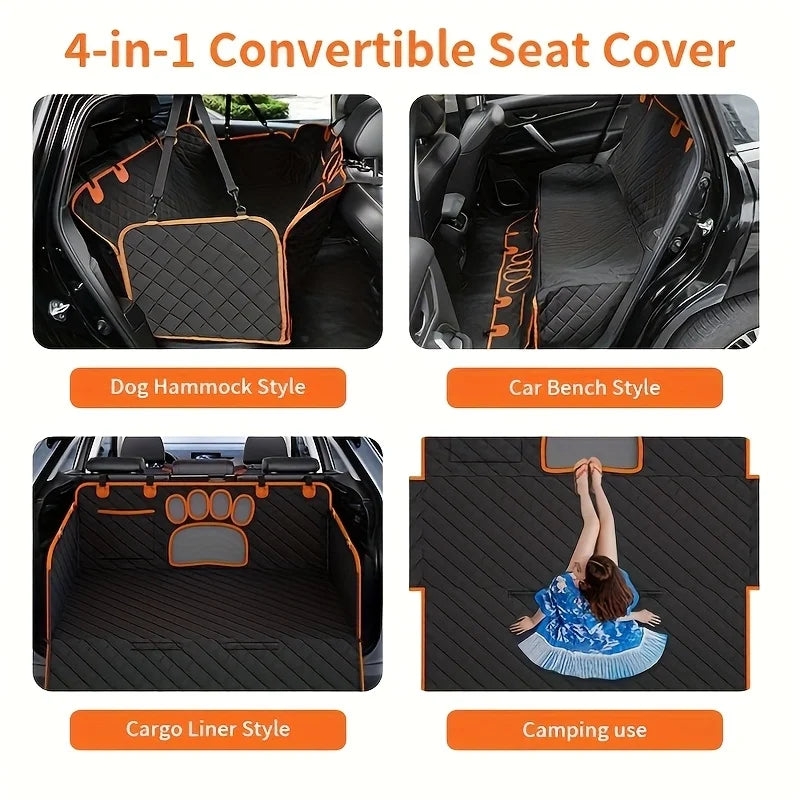 Heavy-Duty Hammock Seat Cover – Scratch-Resistant Car Protector for Pets